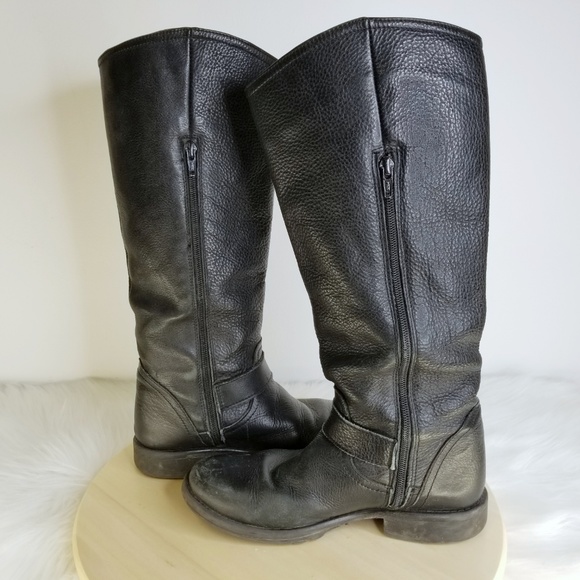 STEVE MADDEN Fairmont Pebble Leather Moto Boots - Picture 6 of 8
